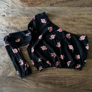 TopShop Floral Crop Blouse